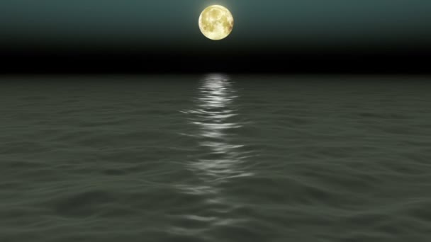 Belle mer et lune. Ciel nocturne. Bouclée
 - Séquence, vidéo