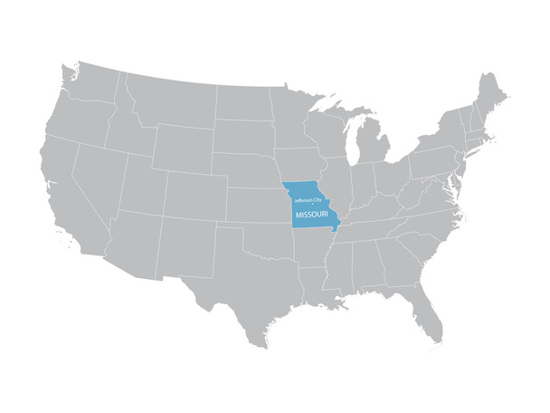 Mappa vettoriale degli Stati Uniti con indicazione del Missouri
 - Vettoriali, immagini