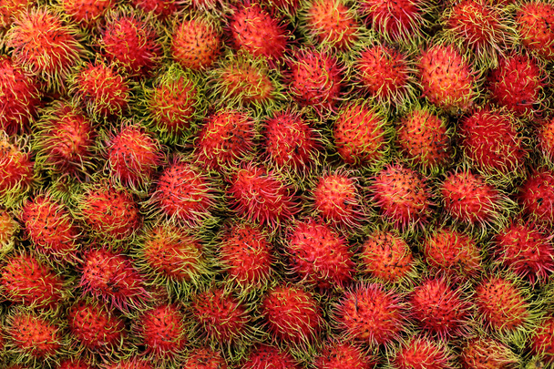 Lähikuva trooppisia hedelmiä Rambutan tausta
. - Valokuva, kuva