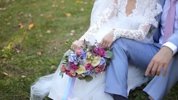 Sitting Wedding Couple - Footage, Video