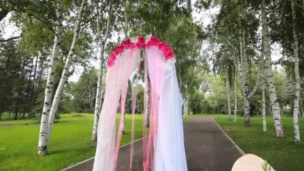 結婚式の赤いアーチ - 映像、動画