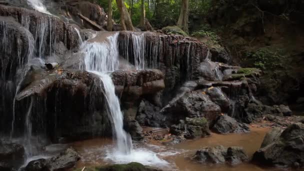 Stream waterfall close up in nature,Pa Chareon waterfall national park in Thailand - Footage, Video