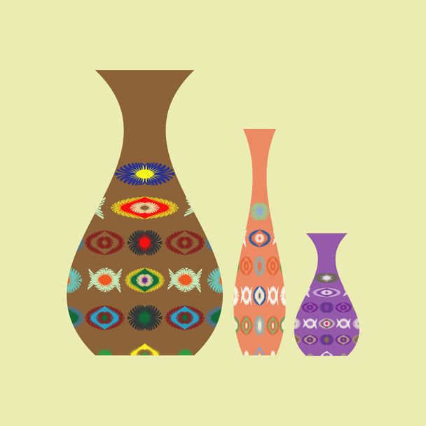 színes vektoros ikonok amphora - Vektor, kép