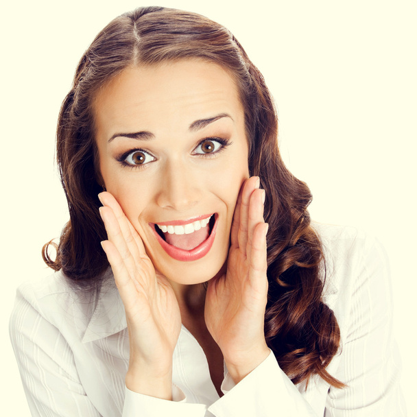Happy surprised business woman - Photo, image