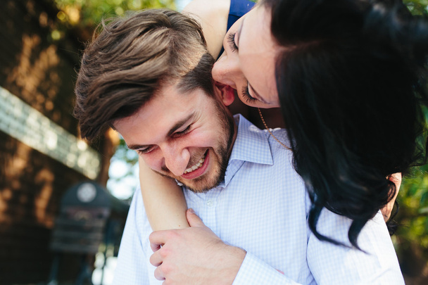 Woman Embracing Her Boyfriend From Behind - Photo, image