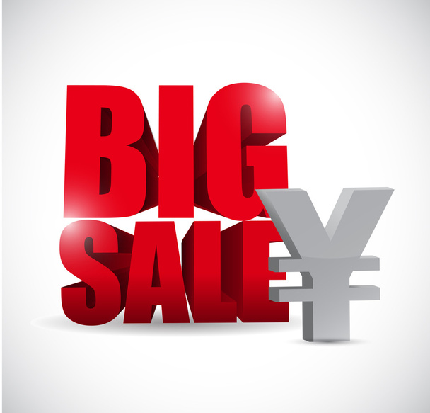Big sale yen currency business sign - Foto, imagen