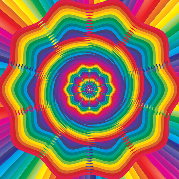 Arco iris radial de colores
 - Vector, imagen