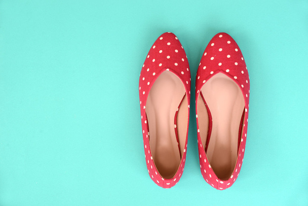 Flat shoes, with polka dotted pattern - Photo, Image