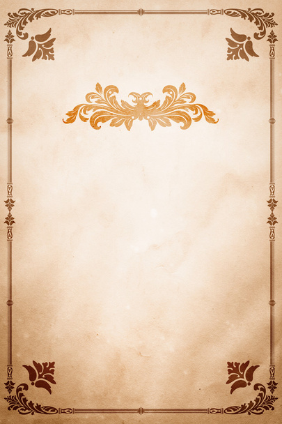 Old paper with decorative vintage border. - Φωτογραφία, εικόνα