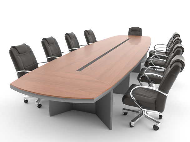 Mesa da sala de reuniões isolada em branco
 - Foto, Imagem