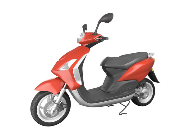 Scooter rosso isolato
 - Foto, immagini