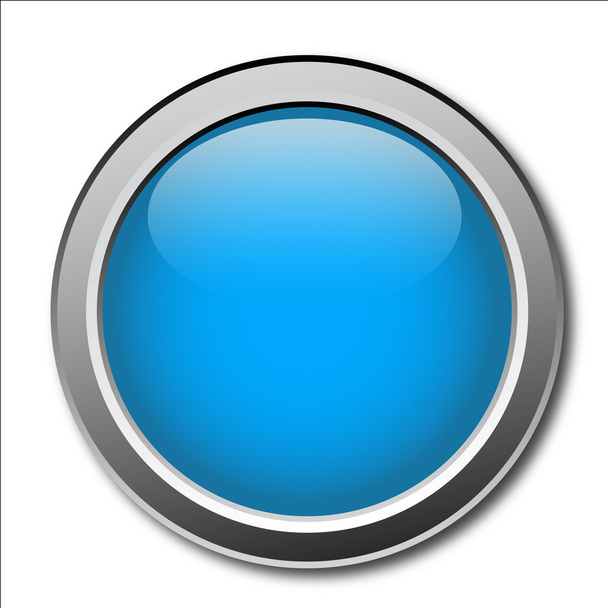 Blue Metallic Button - Vector, Imagen