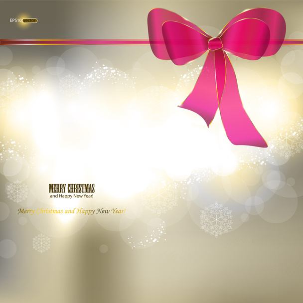 Elegant Christmas background with ribbon and place for text. Vec - Vector, Image