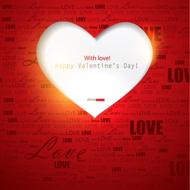 Gift card. Valentine's Day. Vector background - Vector, Image