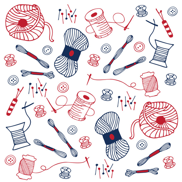 värikäs ompelu doodle käsi piirretty
 - Vektori, kuva