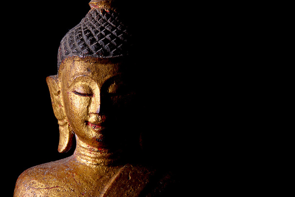 Lanna wooden buddha statue of Northern Thailand or worship in home, No property release require - Φωτογραφία, εικόνα
