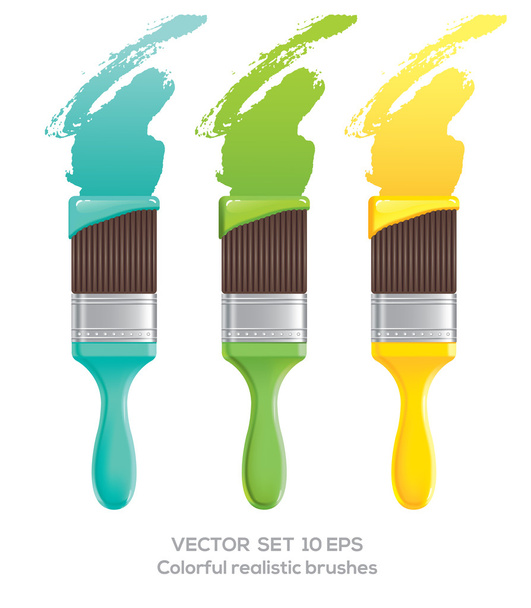 Premium Vector  A set of multicolored brushes for painting in a glass  vector illustration isolated on white background