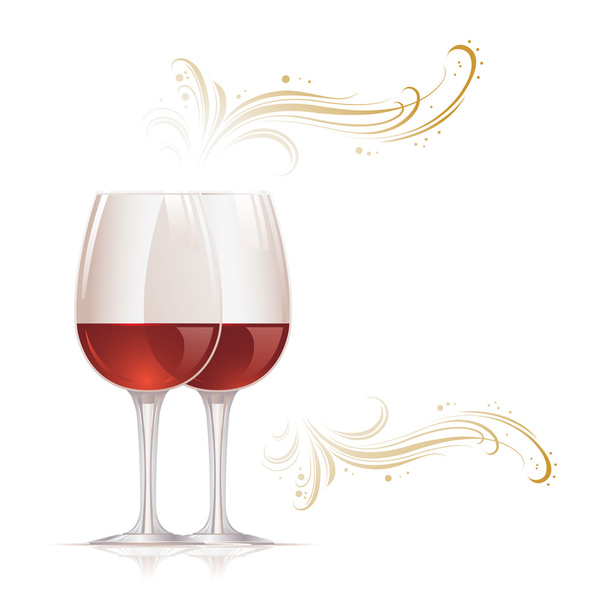 bicchieri di vino - Vettoriali, immagini
