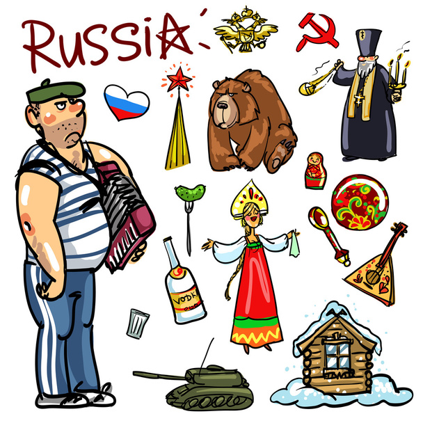 Ταξιδεύουν αξιοθέατα - Ρωσία - Διάνυσμα, εικόνα