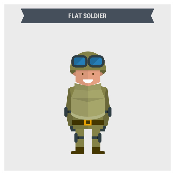 Flat soldier illustration - Vektori, kuva
