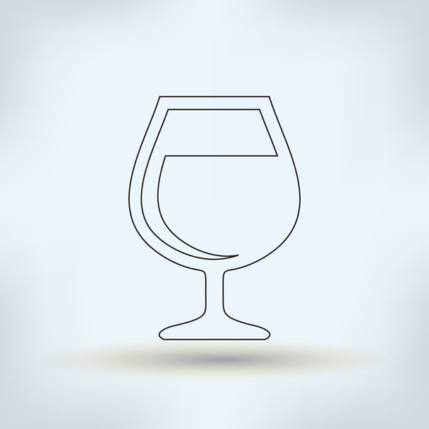 Επίπεδης εικονίδιο ένα ποτήρι κρασί - Διάνυσμα, εικόνα