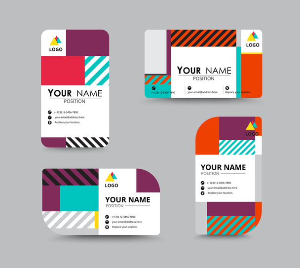 Modern business card and name card design. contempolary design w - Vector, Image