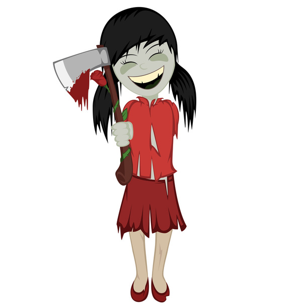 Zombie chica con sorpresa
 - Vector, imagen