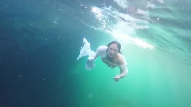 Woman under water, Slow Motion - Footage, Video
