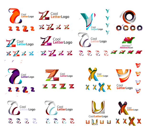 Набор абстрактных логотипов - Вектор,изображение
