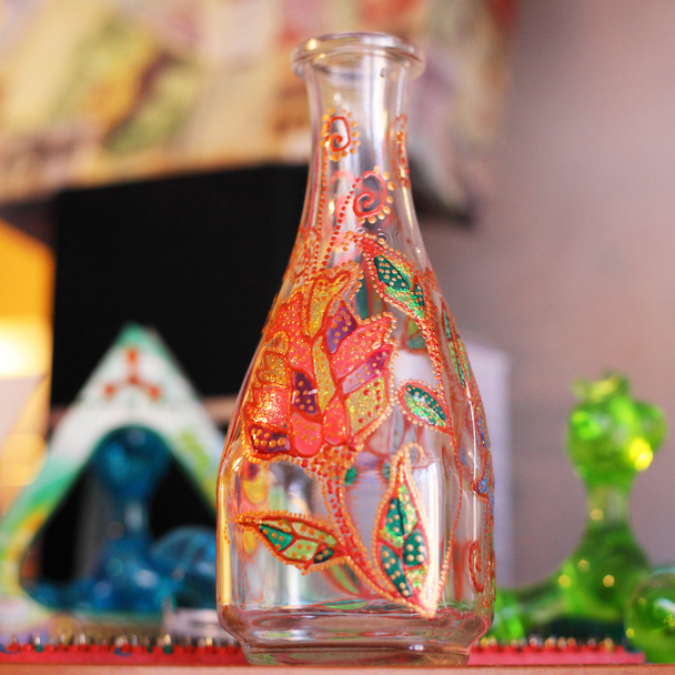 decorated glass vase - Fotografie, Obrázek