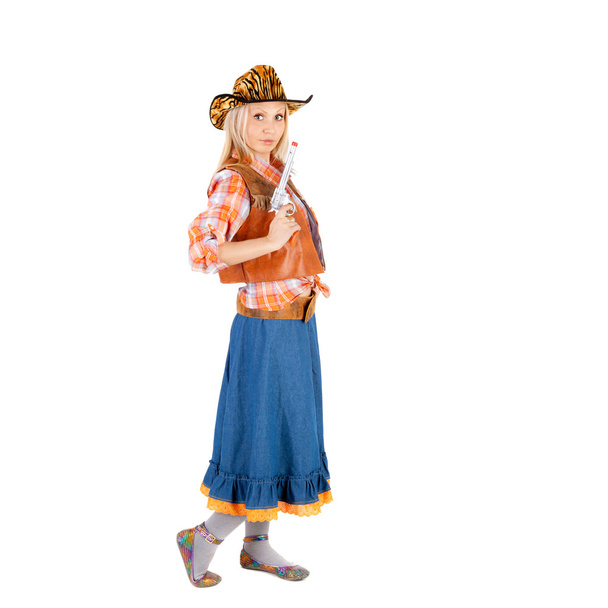 Sexy cowgirl with pistol - Foto, immagini