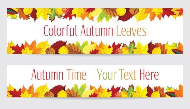 Colorful autumn leaves banners - Vector, Image