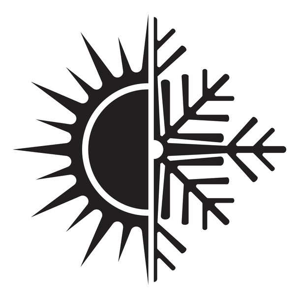 Aire acondicionado icono vectorial - invierno de verano
 - Vector, imagen