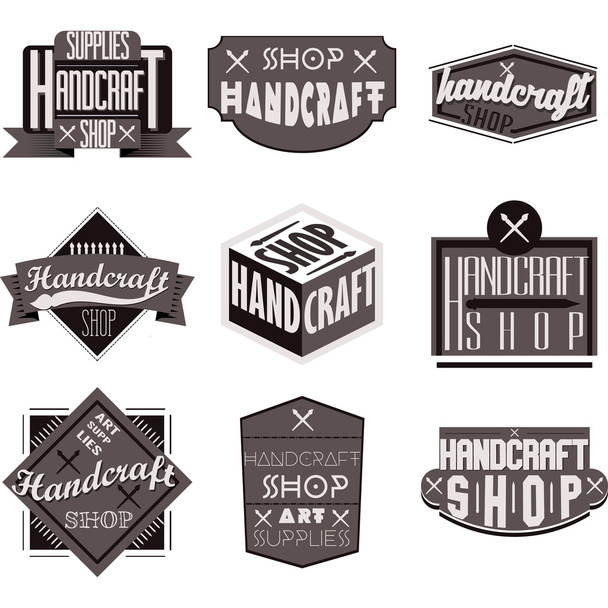 Retro Vintage Insignias or Logotypes set. Vector design elements, business signs, logos, identity, labels, badges and objects. - Vektor, obrázek