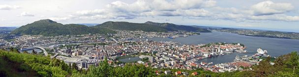 Панорама Бергена (Норвегия)
) - Фото, изображение