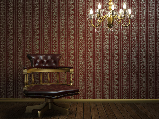 Design intérieur du fauteuil classique avec des détails dorés
 - Photo, image