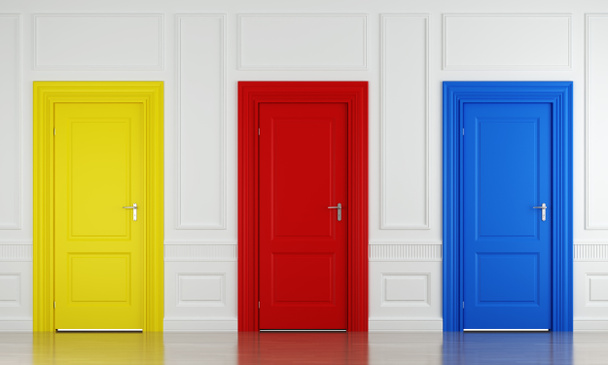 Три цветных двери
 - Фото, изображение