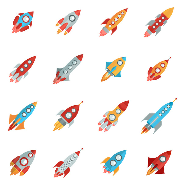 rakéta ikonok beállítása - Vektor, kép
