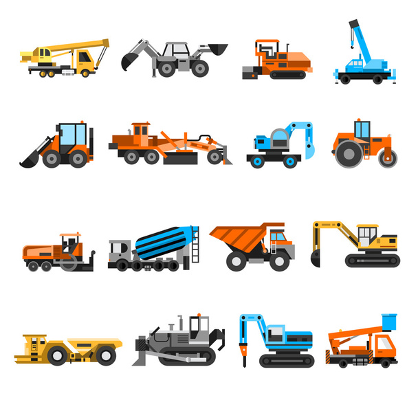 Набор икон для строительных машин
 - Вектор,изображение