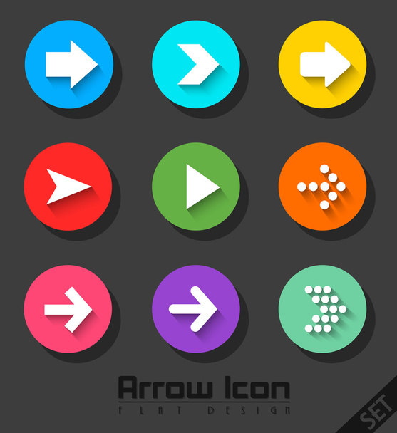 Arrow Icon Set Flat Design - Φωτογραφία, εικόνα