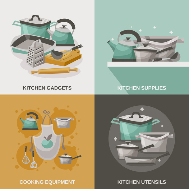 Kitchen Equipment Icons Set  - Vector, Image
