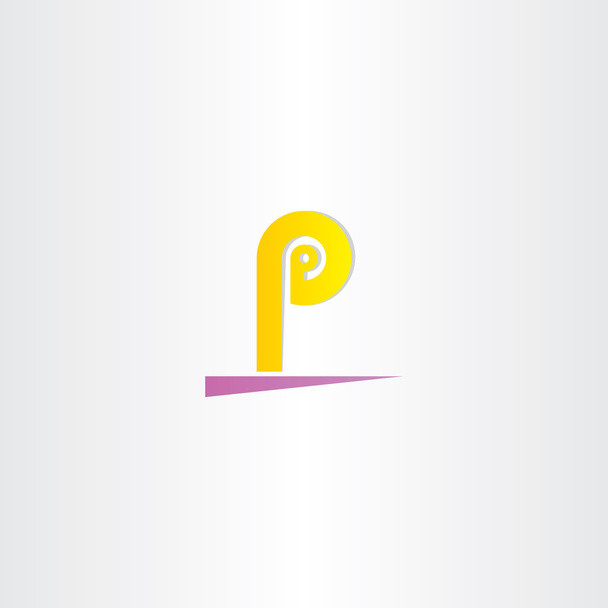 lettre p jaune signe violet logo
 - Vecteur, image