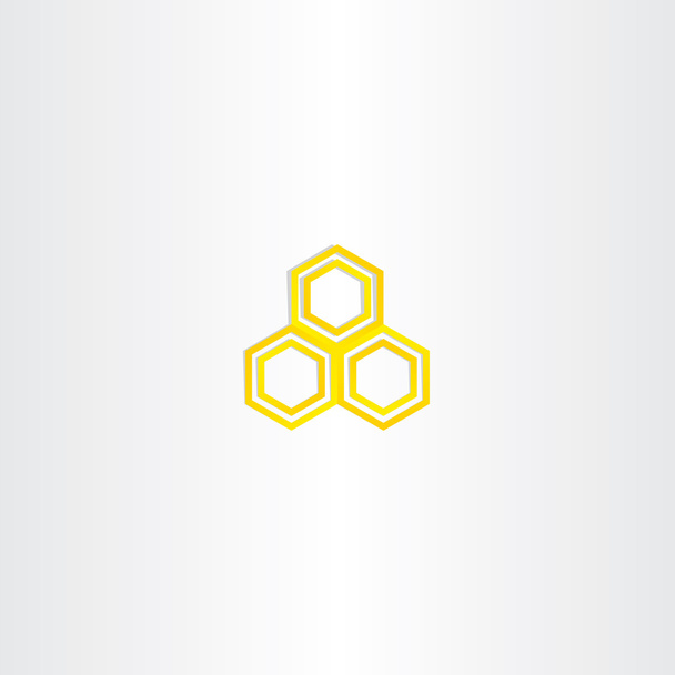 žluté logo med hřeben ikona - Vektor, obrázek