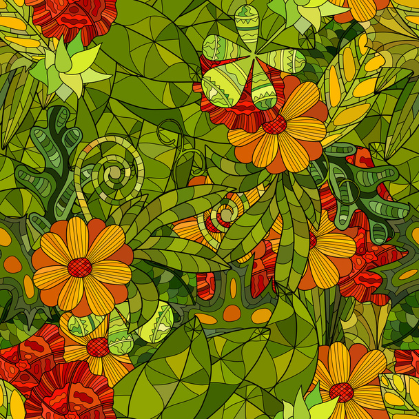 hand drawn vector floral seamless pattern - Vektori, kuva