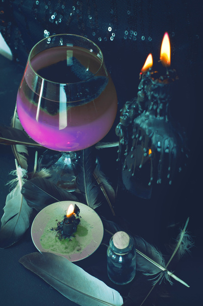 Magic potion preparation. Halloween drinks. - Photo, Image