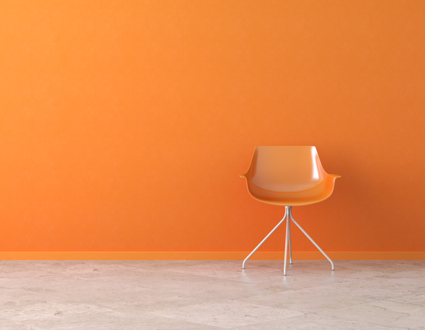 Orange wall interior with copy space - Photo, Image