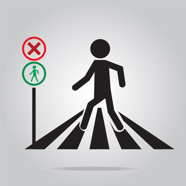 señal de cruce de peatones, ilustración de la señal de tráfico escolar
 - Vector, Imagen