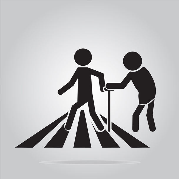 знак пішохідного перетину, ілюстрація дорожнього знаку літніх людей
 - Вектор, зображення