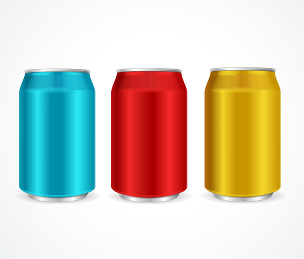 Aluminum Colorful Cans. Vector - Vector, afbeelding