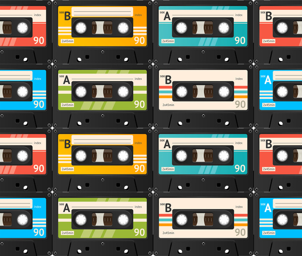 Cassette Tape Background. Vector - Vector, afbeelding
